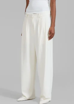 The Frankie Shop Dakota Pleated Pants Ivory Online