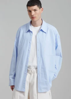 The Frankie Shop Darren Oversized Shirt Light Blue Sale