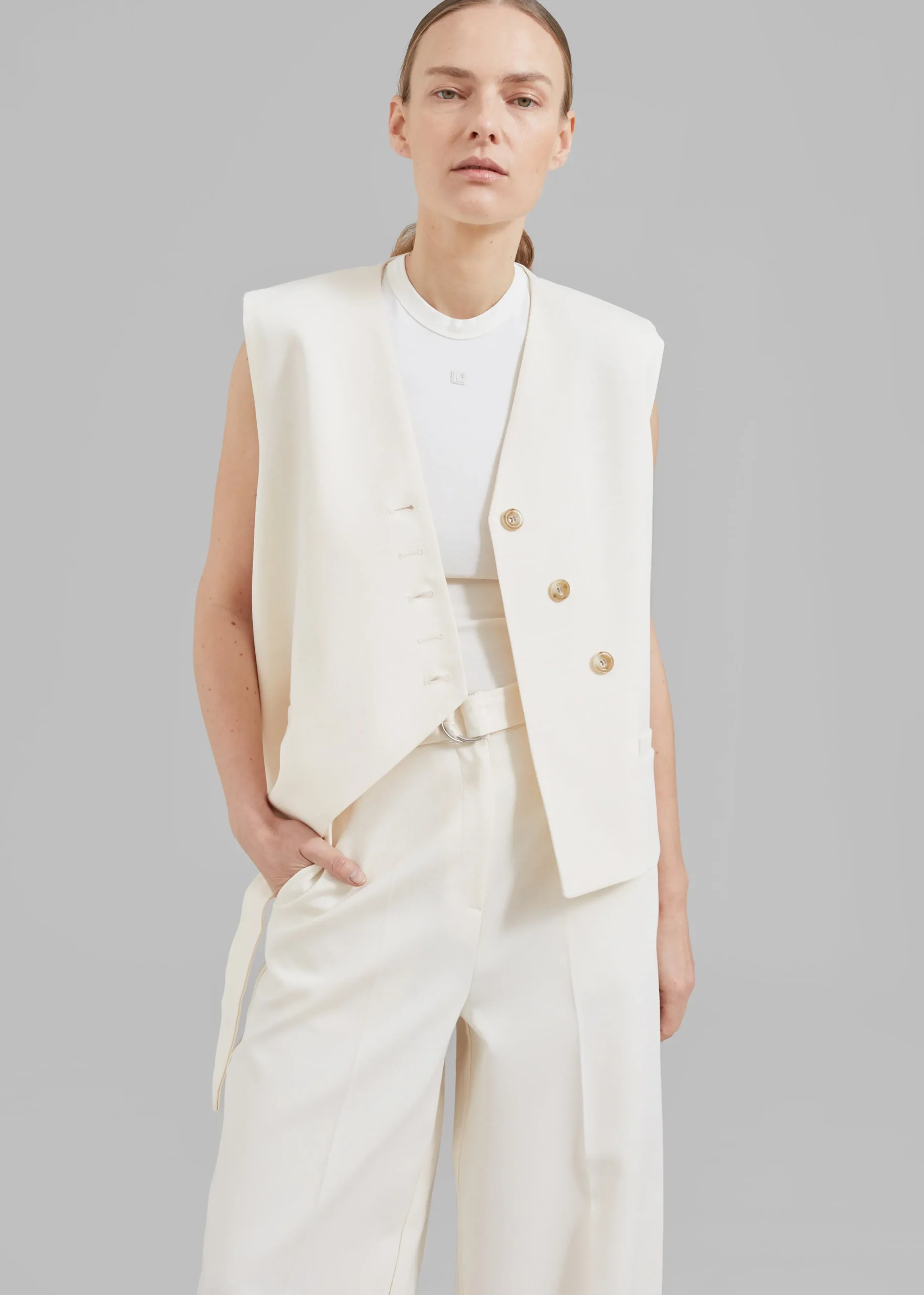 The Frankie Shop Delphi Vest Cream Discount