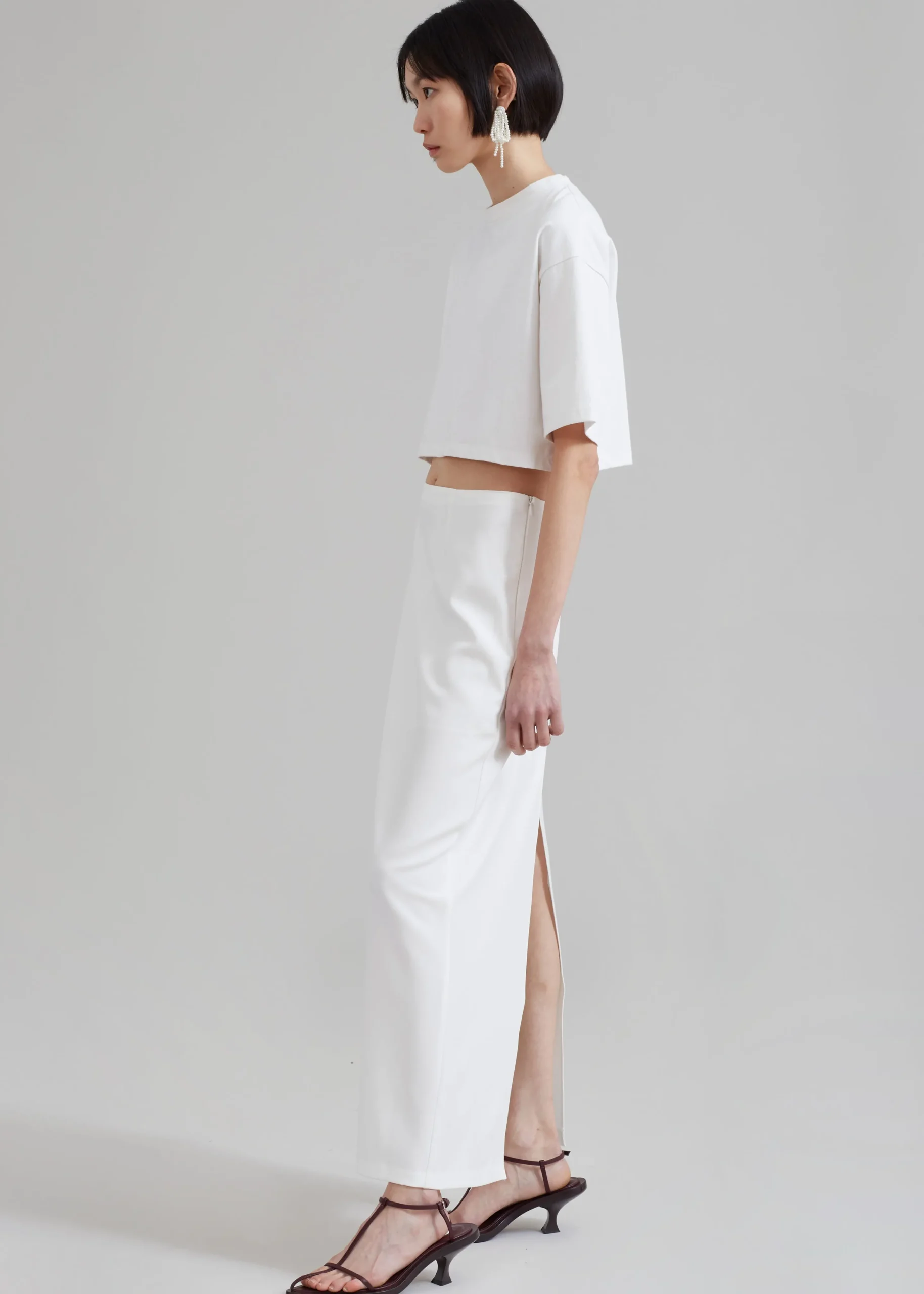 The Frankie Shop Demi Pencil Skirt White