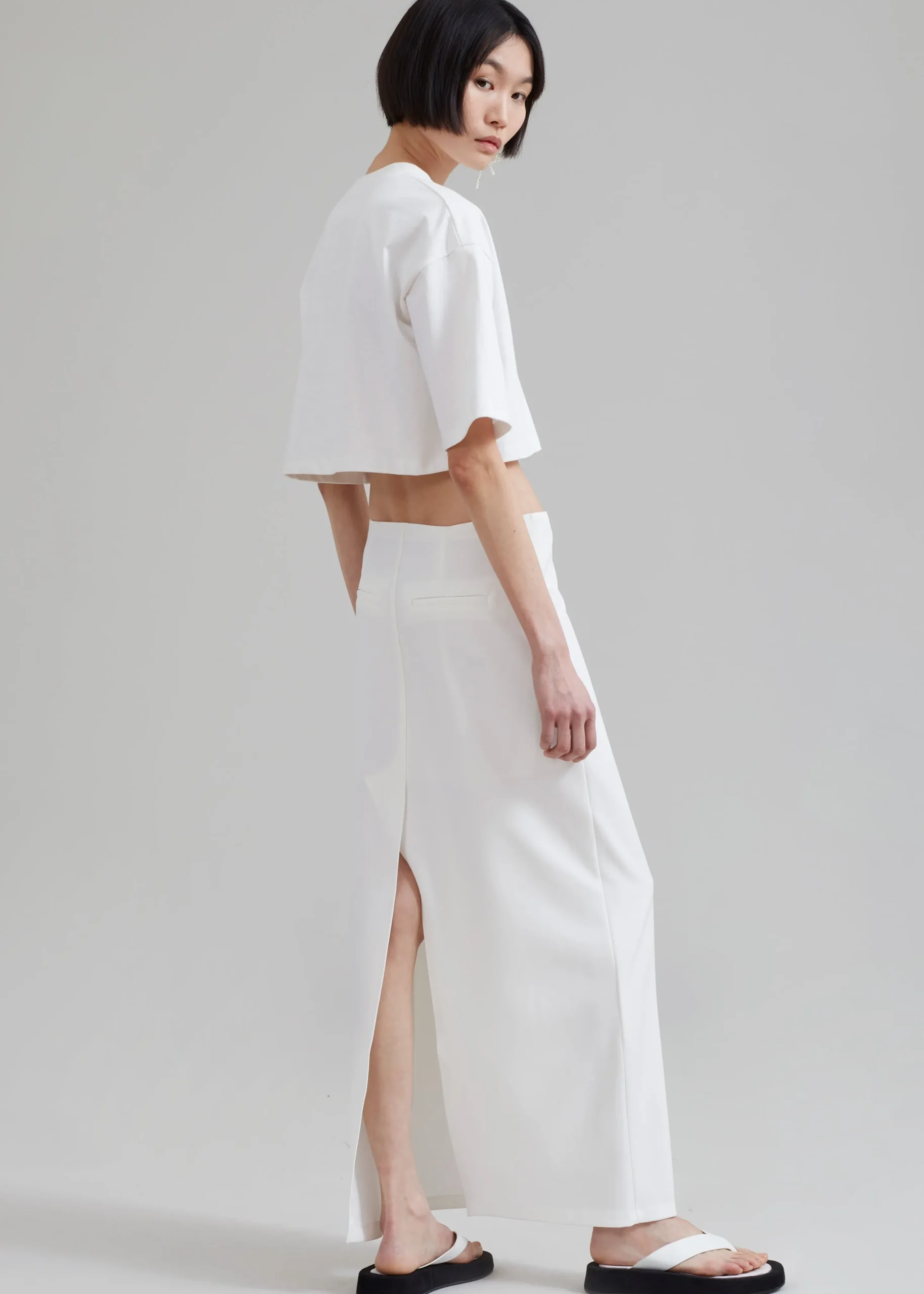 The Frankie Shop Demi Pencil Skirt White