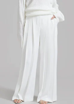 The Frankie Shop Dillon Pleated Pants White Outlet
