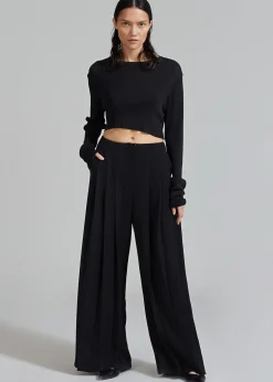 The Frankie Shop Dillon Pleated Pants Black Hot