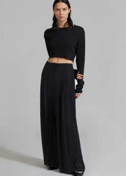 The Frankie Shop Dillon Pleated Pants Black Hot