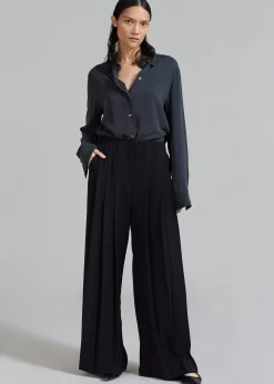 The Frankie Shop Dillon Pleated Pants Black Hot