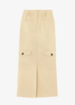 The Frankie Shop Eden Long Cargo Skirt Beige Hot