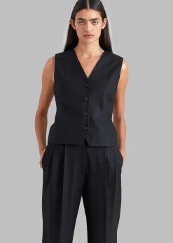 The Frankie Shop Eleanor Wool Vest Black Online