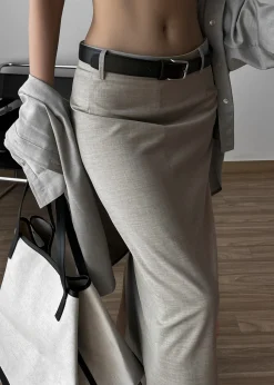 The Frankie Shop Eli Pencil Skirt Taupe Melange Clearance