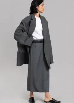 The Frankie Shop Eli Pencil Skirt Charcoal Hot
