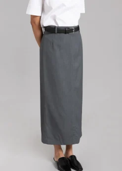 The Frankie Shop Eli Pencil Skirt Charcoal Hot