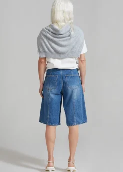 The Frankie Shop Elia Denim Bermuda Shorts Medium Wash Best