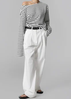 The Frankie Shop Elin Boatneck Top Black Stripe Discount