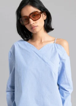 The Frankie Shop Eliz Shirt Blue Stripe Clearance
