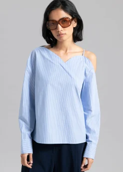 The Frankie Shop Eliz Shirt Blue Stripe Clearance