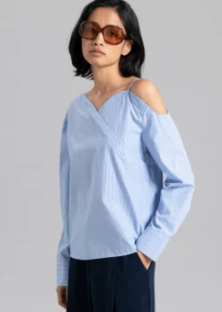 The Frankie Shop Eliz Shirt Blue Stripe Clearance