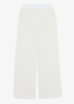 The Frankie Shop Ellie Darted Boxer Trousers Cream New