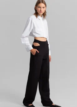 The Frankie Shop Elo Cropped Pocket Shirt White Sale