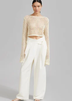 The Frankie Shop Eloise Trousers Cream Sale