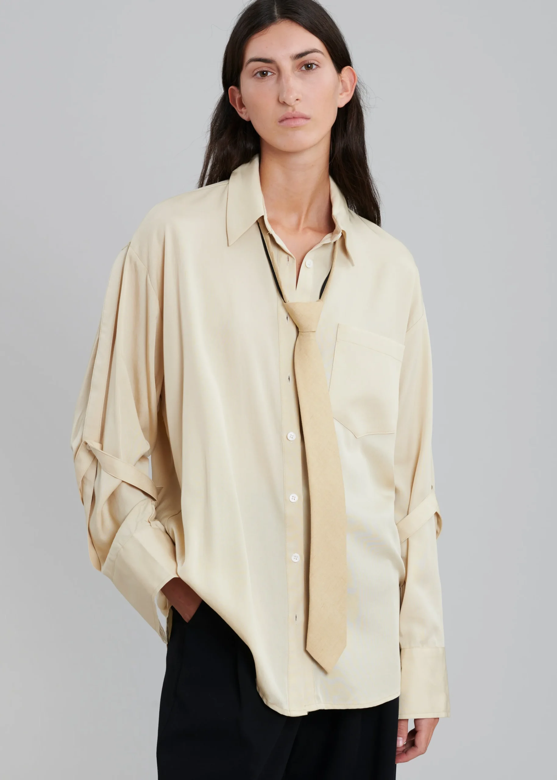 The Frankie Shop Elsa Shirt Beige Outlet