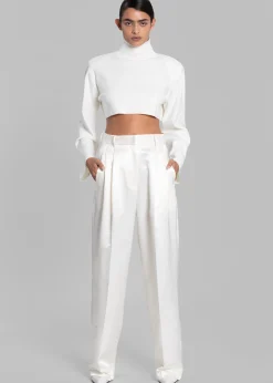 The Frankie Shop Elvira Pleated Trousers Ivory New