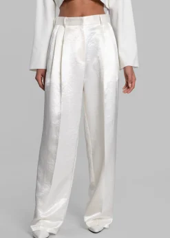 The Frankie Shop Elvira Pleated Trousers Ivory New