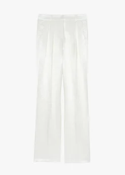 The Frankie Shop Elvira Pleated Trousers Ivory New
