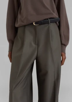 The Frankie Shop Emilie Wide Leg Pants Dark Olive