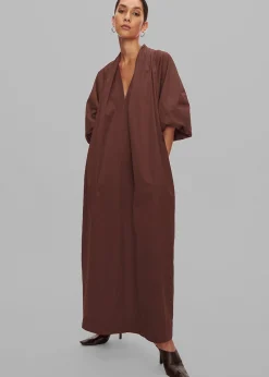 The Frankie Shop Esse Studios Collected Long Dress Chocolate New