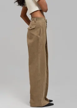 The Frankie Shop Estrid Corduroy Wide Pants Taupe Hot