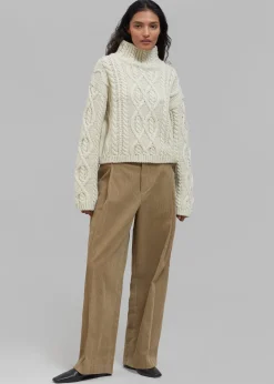 The Frankie Shop Estrid Corduroy Wide Pants Taupe Hot