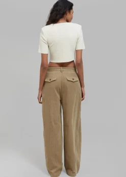 The Frankie Shop Estrid Corduroy Wide Pants Taupe Hot