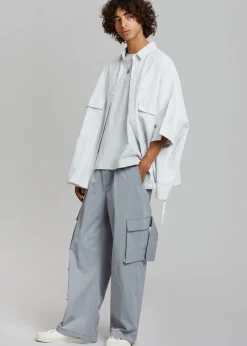 The Frankie Shop Ethan Pocket Shirt Slate Stripe Hot