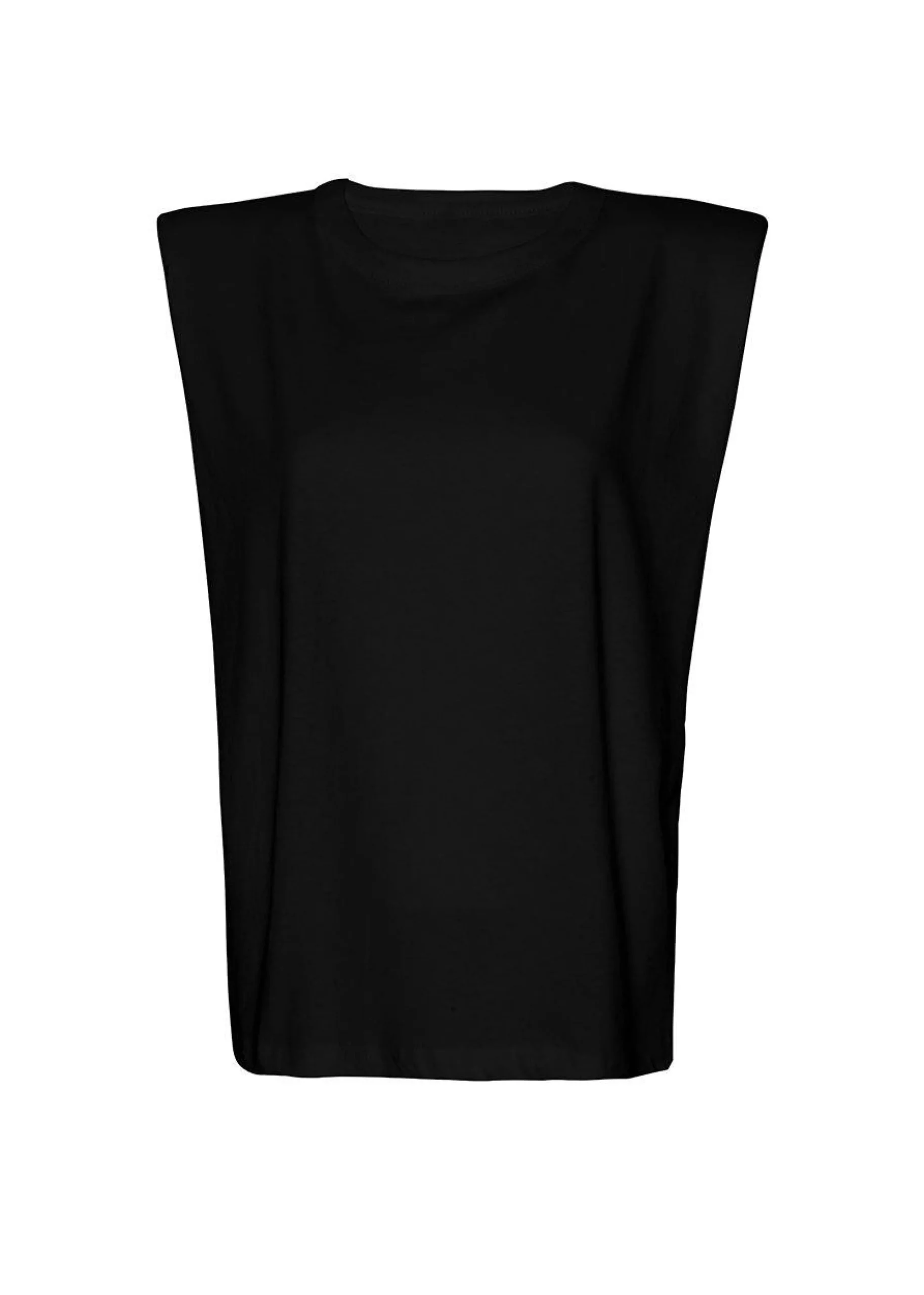 The Frankie Shop Eva Padded Shoulder Muscle T-Shirt Black Hot