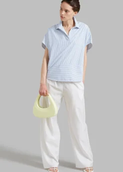 The Frankie Shop Flora Dolman Shirt Blue Stripe Hot
