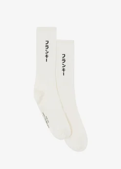 The Frankie Shop Frankie In Japanese Ribbed Socks Vanilla Hot