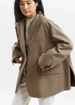 The Frankie Shop Frankie Oversized Boyfriend Blazer Desert Taupe