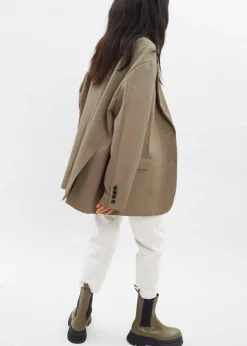 The Frankie Shop Frankie Oversized Boyfriend Blazer Desert Taupe