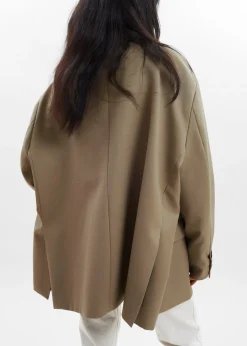 The Frankie Shop Frankie Oversized Boyfriend Blazer Desert Taupe