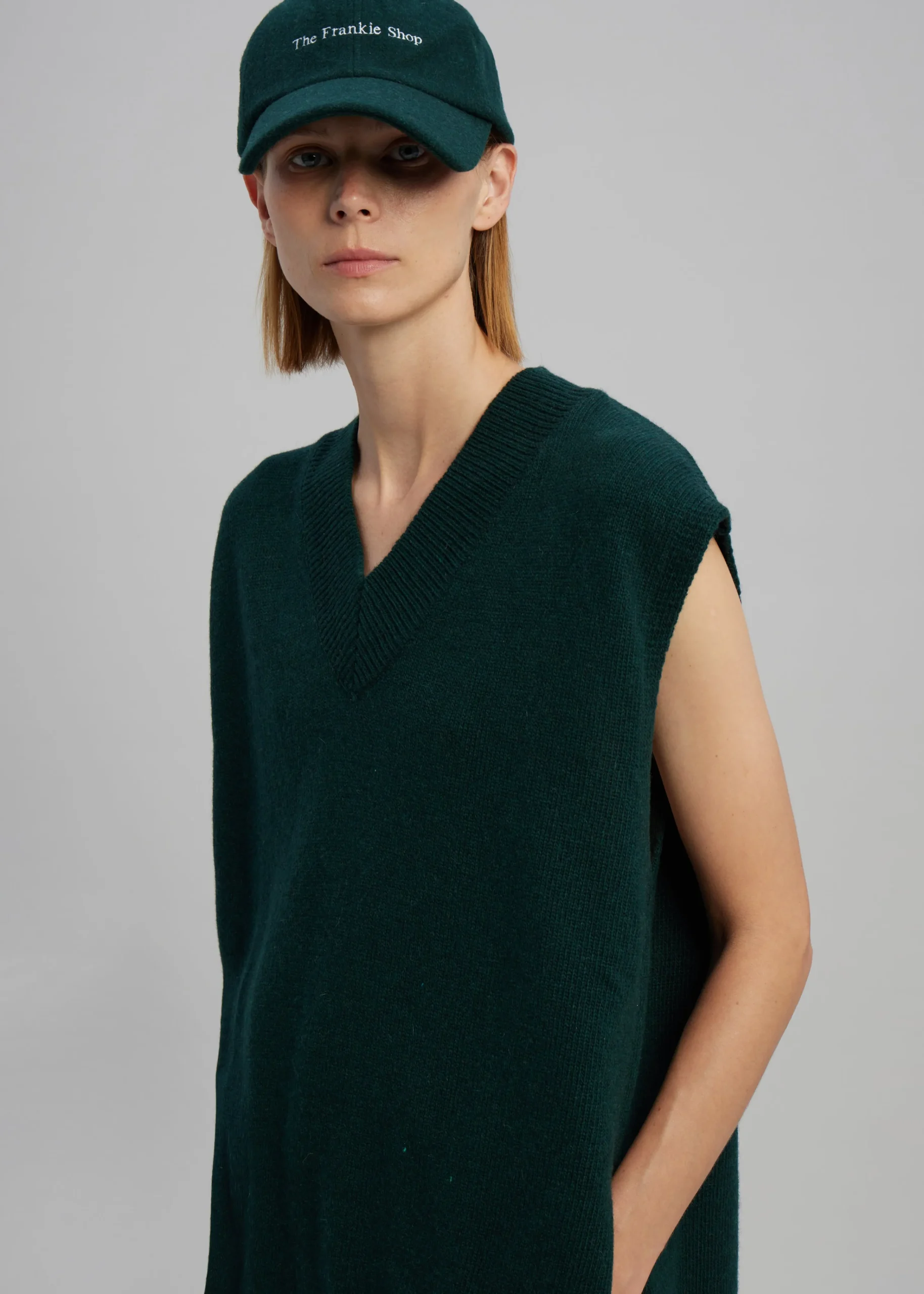 The Frankie Shop Frankie Wool Baseball Cap Bottle Green Best