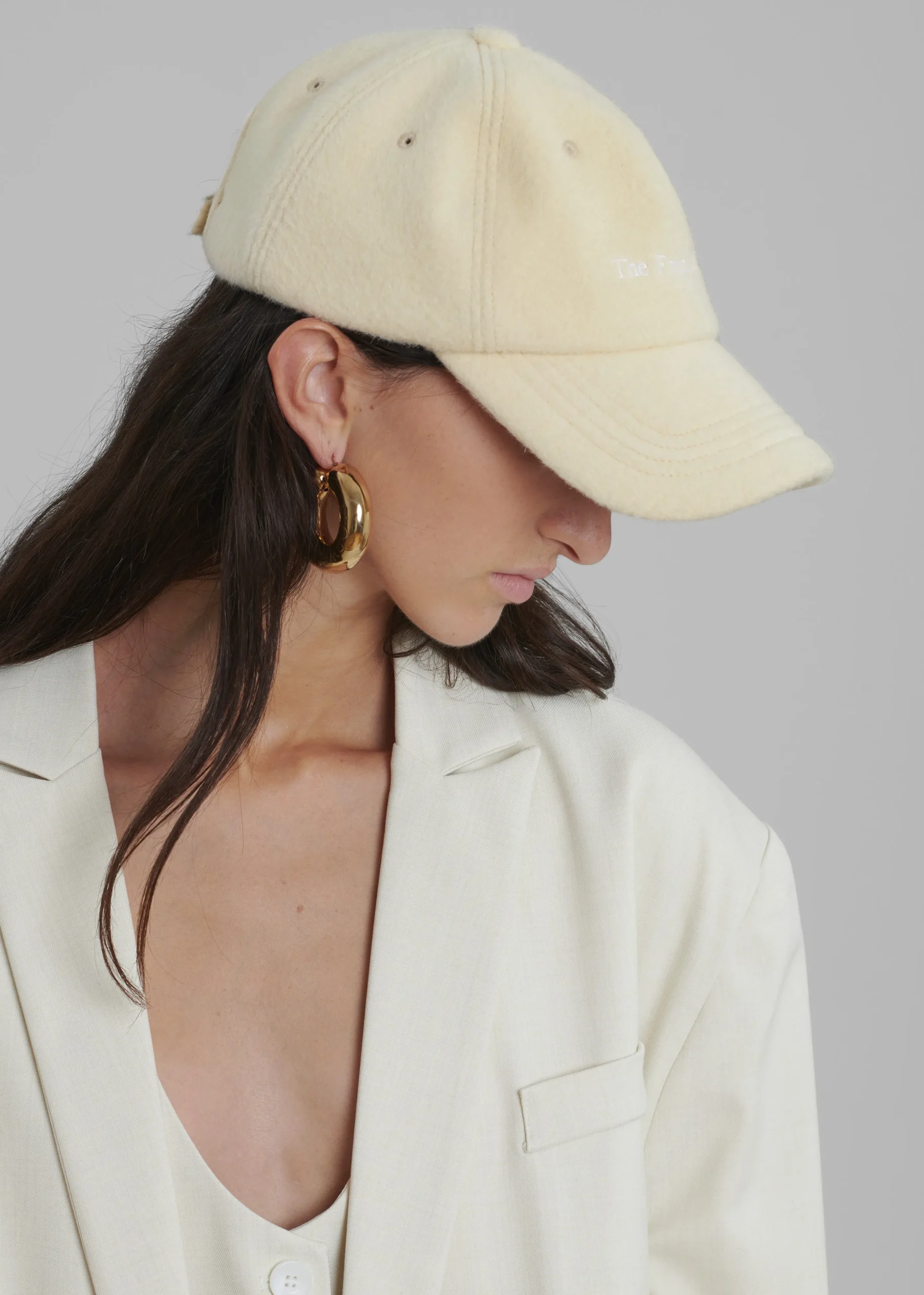 The Frankie Shop Frankie Wool Baseball Cap Pale Yellow Outlet