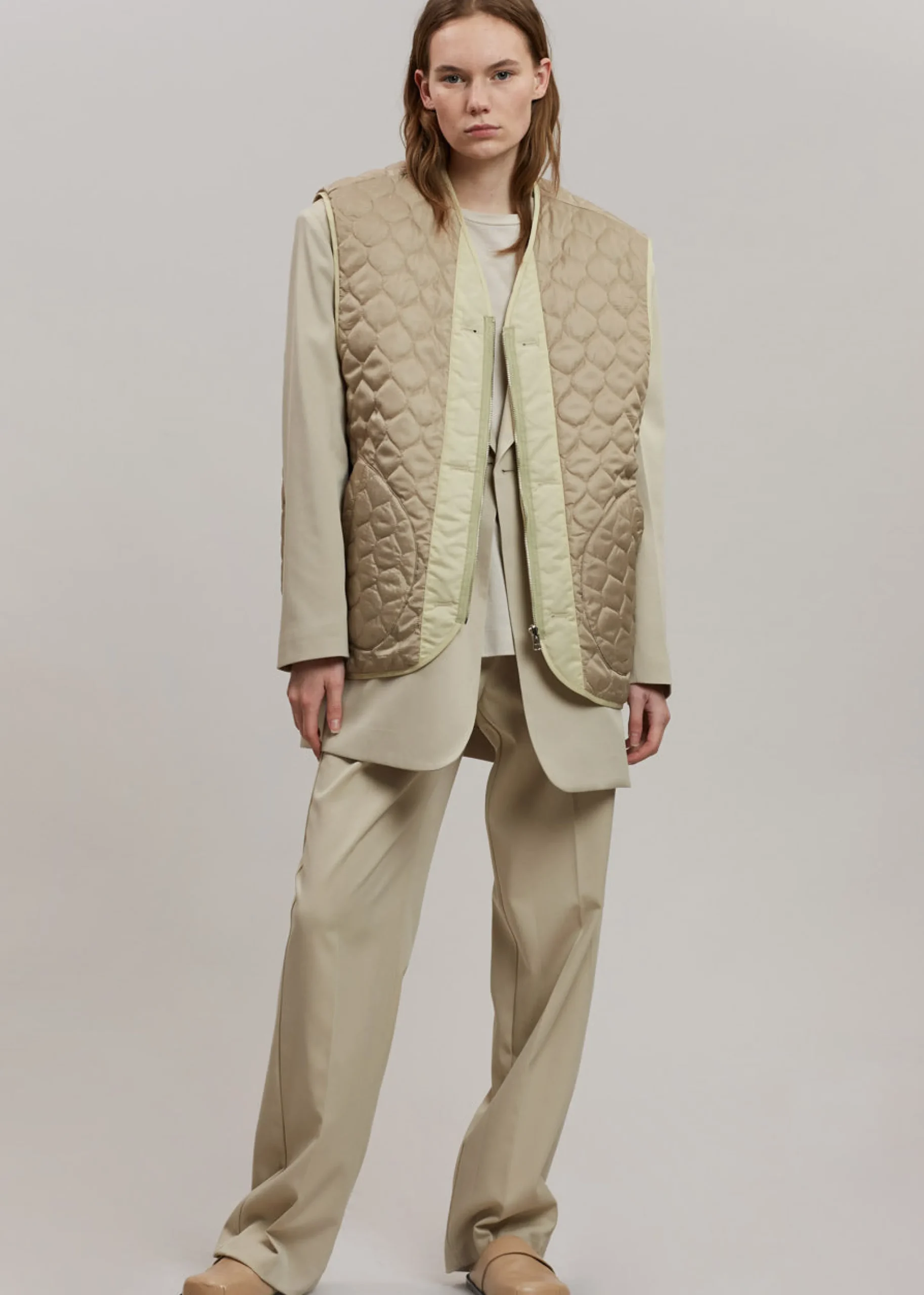The Frankie Shop Gaby Reversible Vest Mastic New
