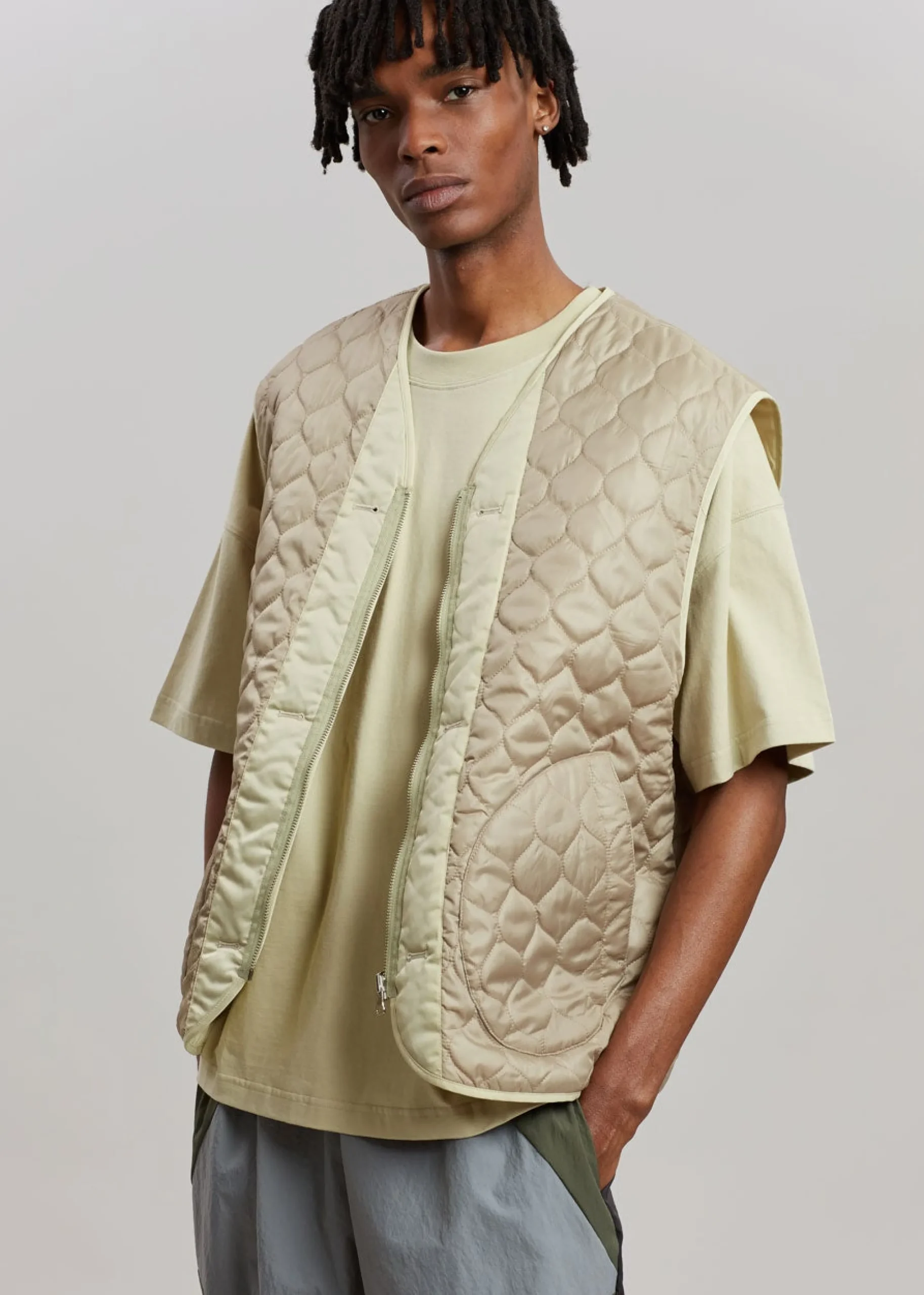 The Frankie Shop Gaby Reversible Vest Mastic New