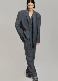 The Frankie Shop Gelso Oversized Blazer Dark Grey Melange Sale