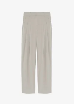 The Frankie Shop Gelso Pleated Trousers Light Taupe Melange Best