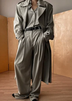The Frankie Shop Gelso Pleated Trousers Light Taupe Melange Best