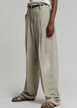 The Frankie Shop Gelso Pleated Trousers Light Taupe Melange Best