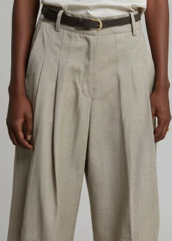 The Frankie Shop Gelso Pleated Trousers Light Taupe Melange Best