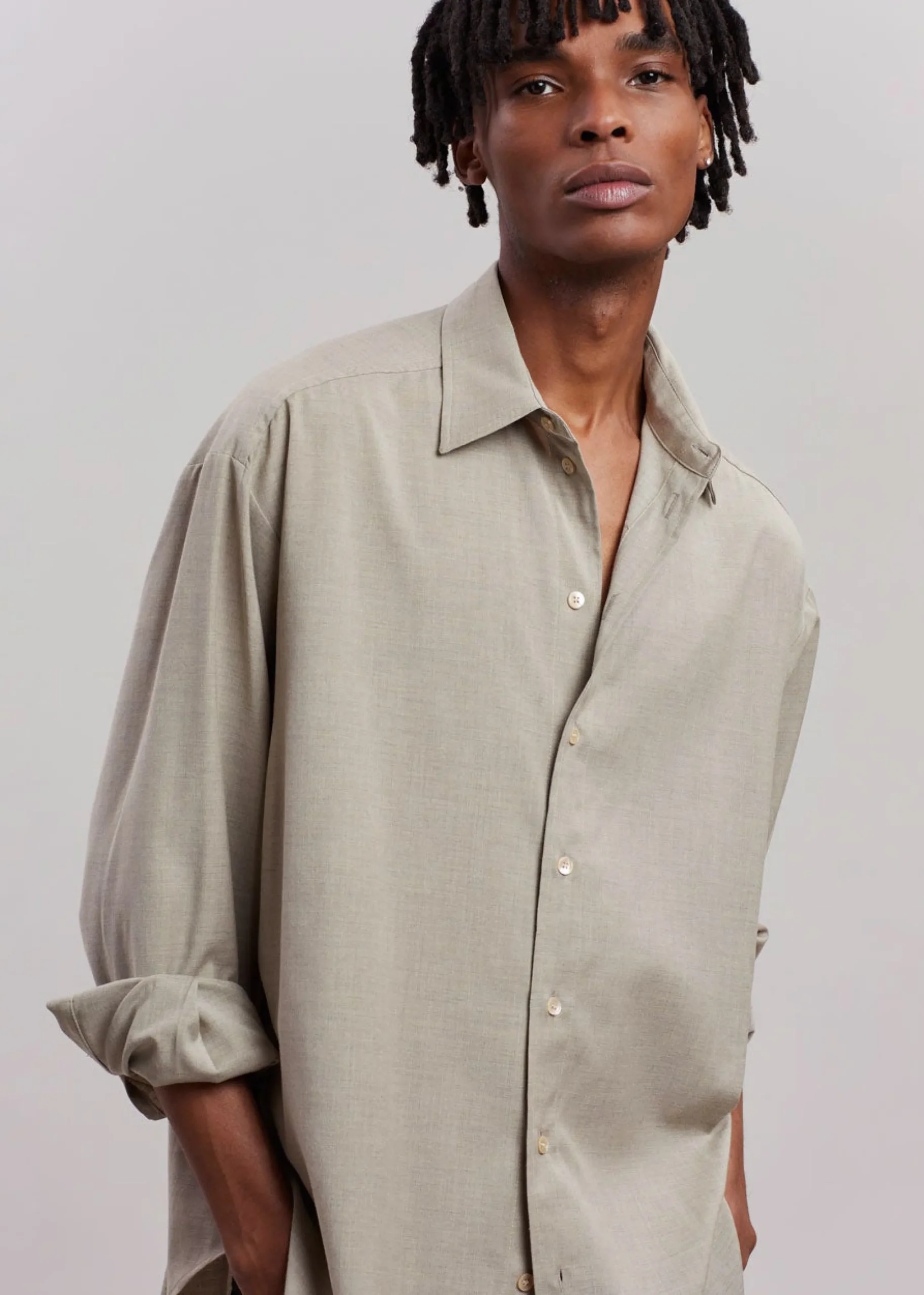 The Frankie Shop Gelso Shirt Light Taupe Melange Online
