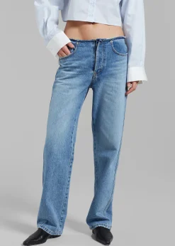 The Frankie Shop Genesis Raw Waist Jeans Worn Wash Clearance
