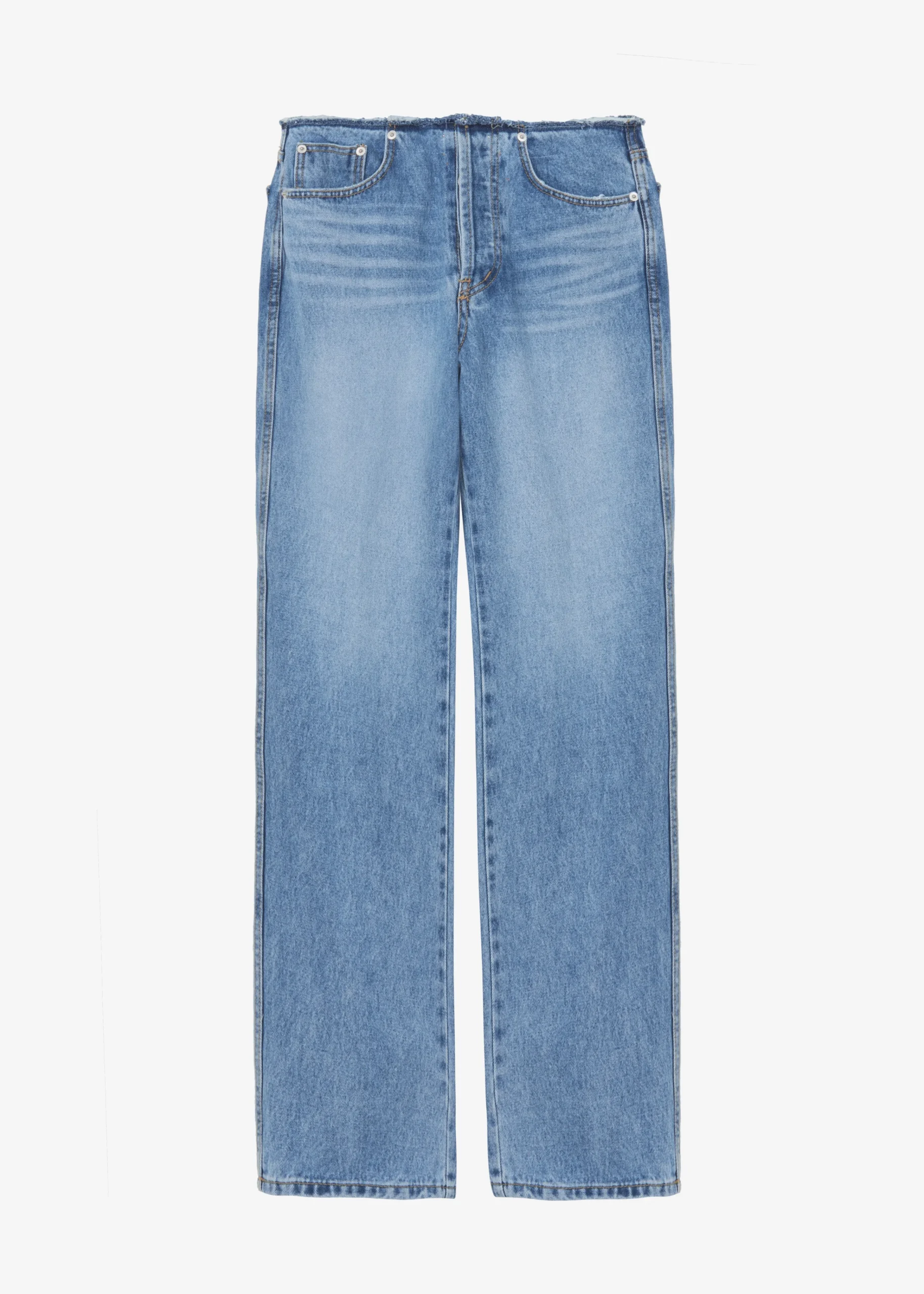 The Frankie Shop Genesis Raw Waist Jeans Worn Wash Clearance